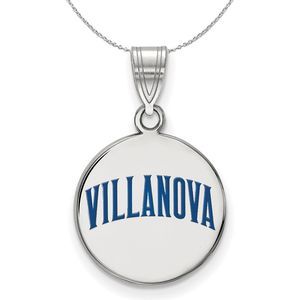 Sterling Silver Villanova U. Medium Enamel Disc Necklace - 20 In